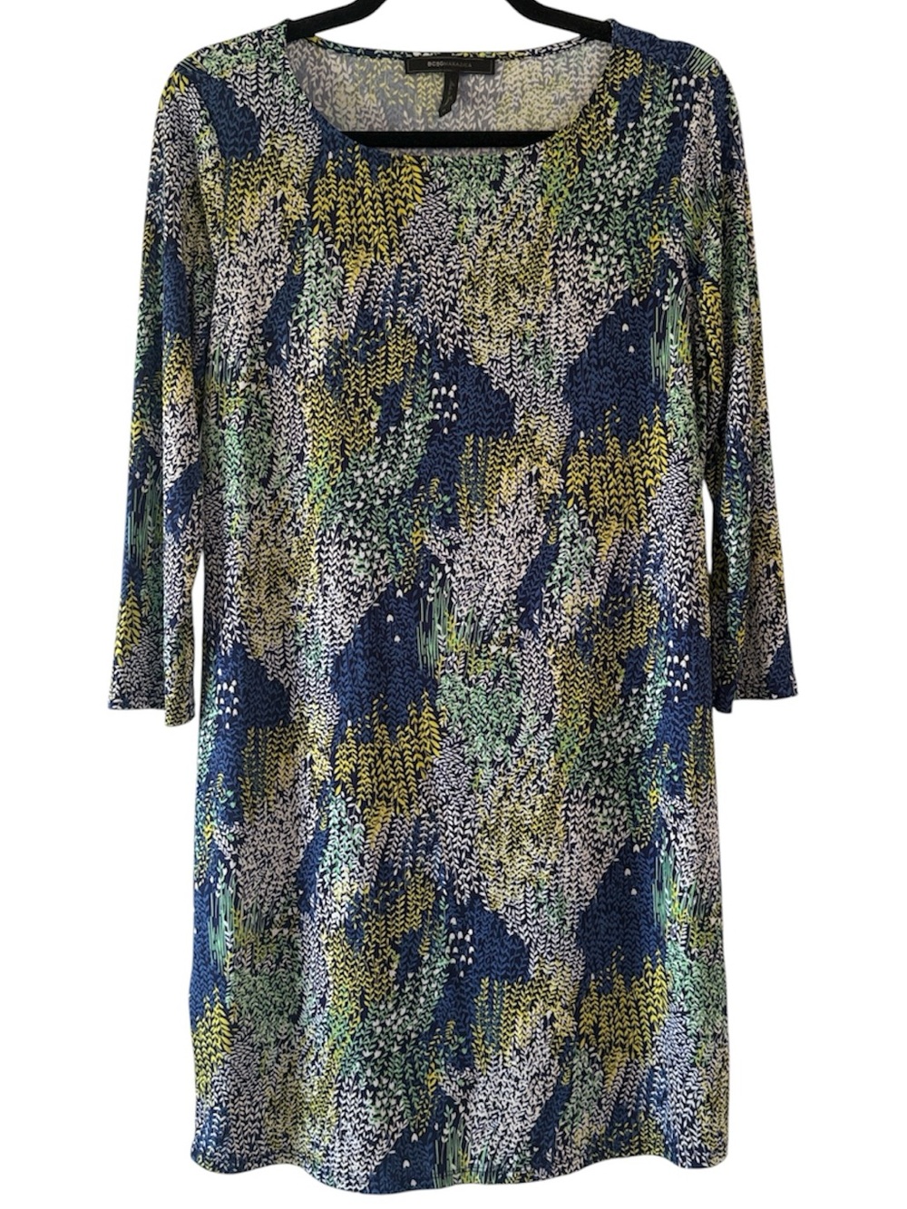 BCBGMaxAzria Colorful Floral/Leaves 3/4 Sleeve Dress